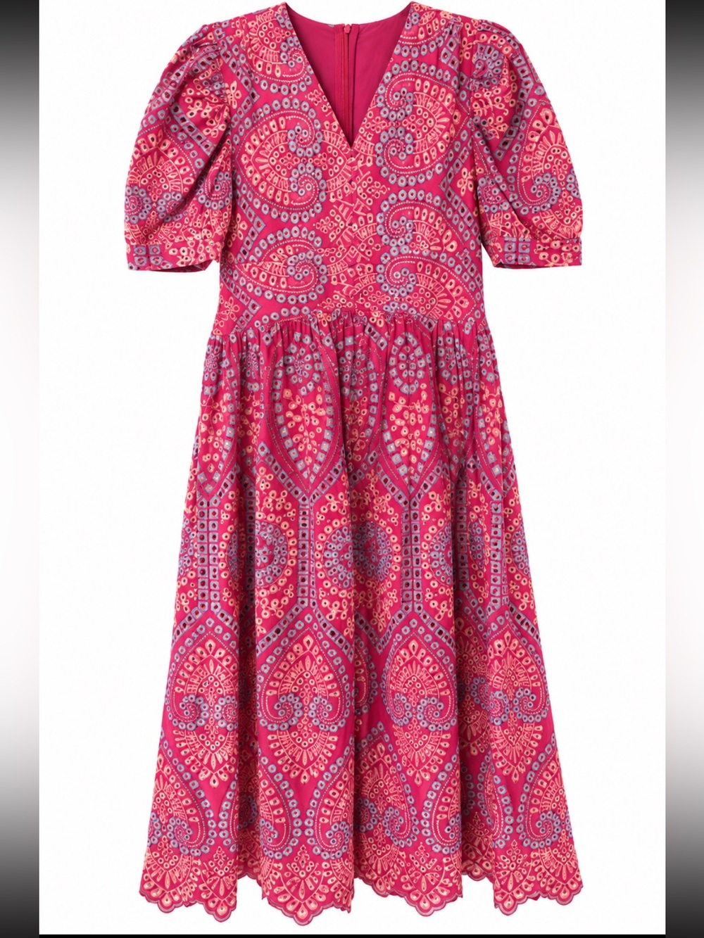 Chicwish Pink Paisley Boho M Dress Cottagecore Maximalist Dress